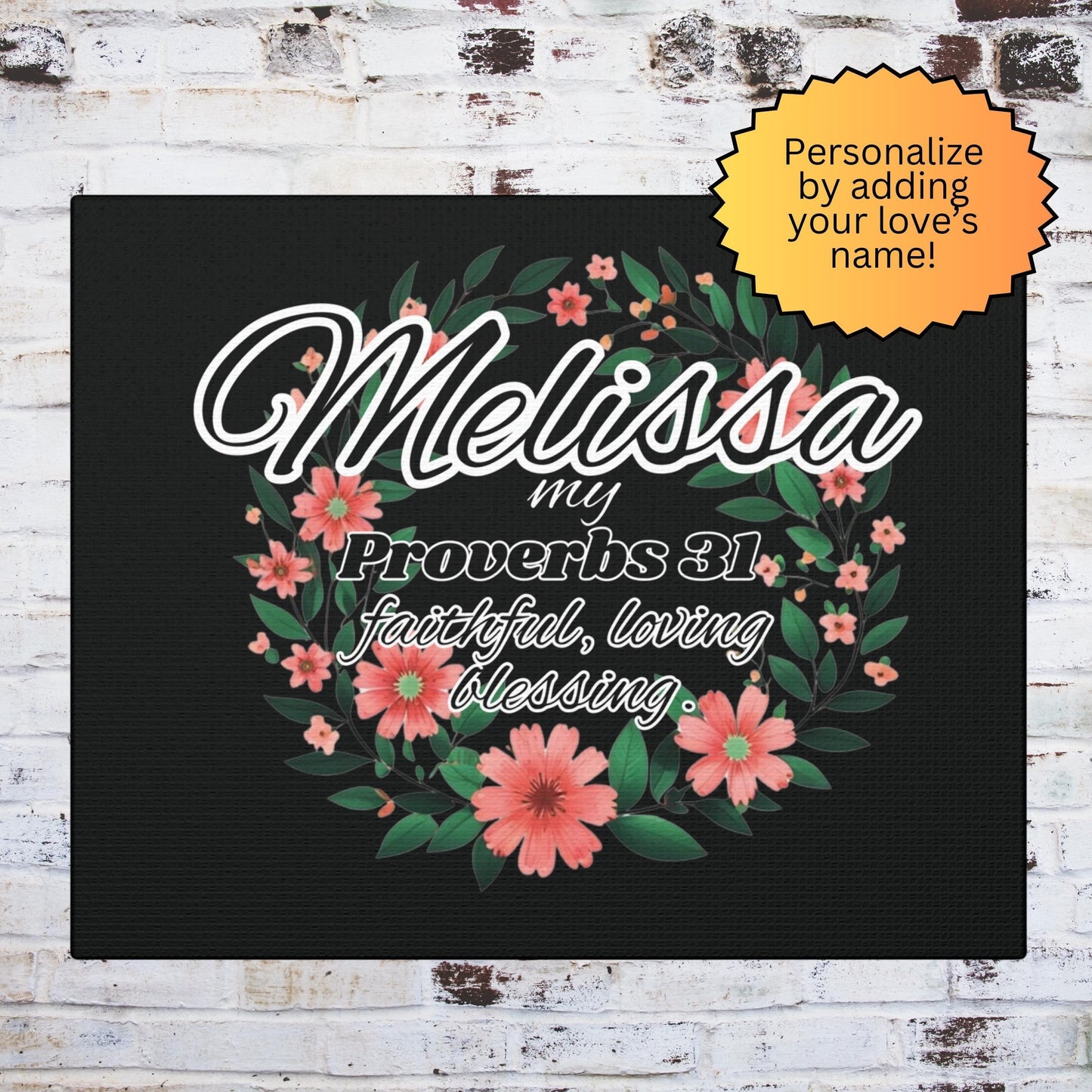 Proverbs 31 Personalized Canvas Wall Art from Lewey's Merch