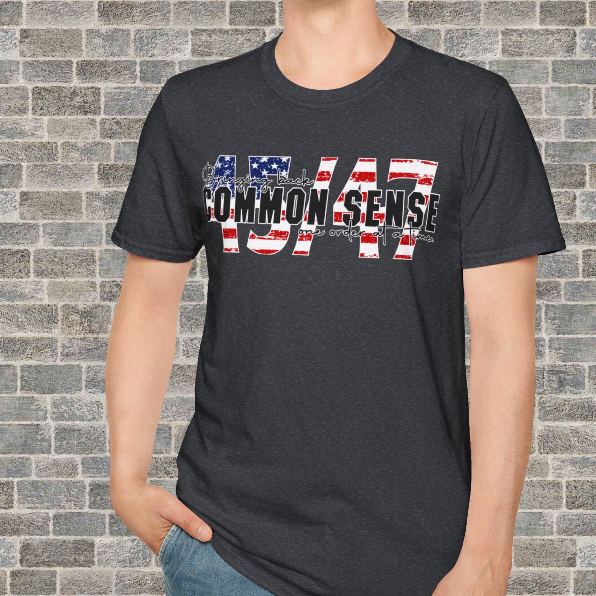 45/47 Common Sense Patriotic USA T-Shirt from Lewey's Merch