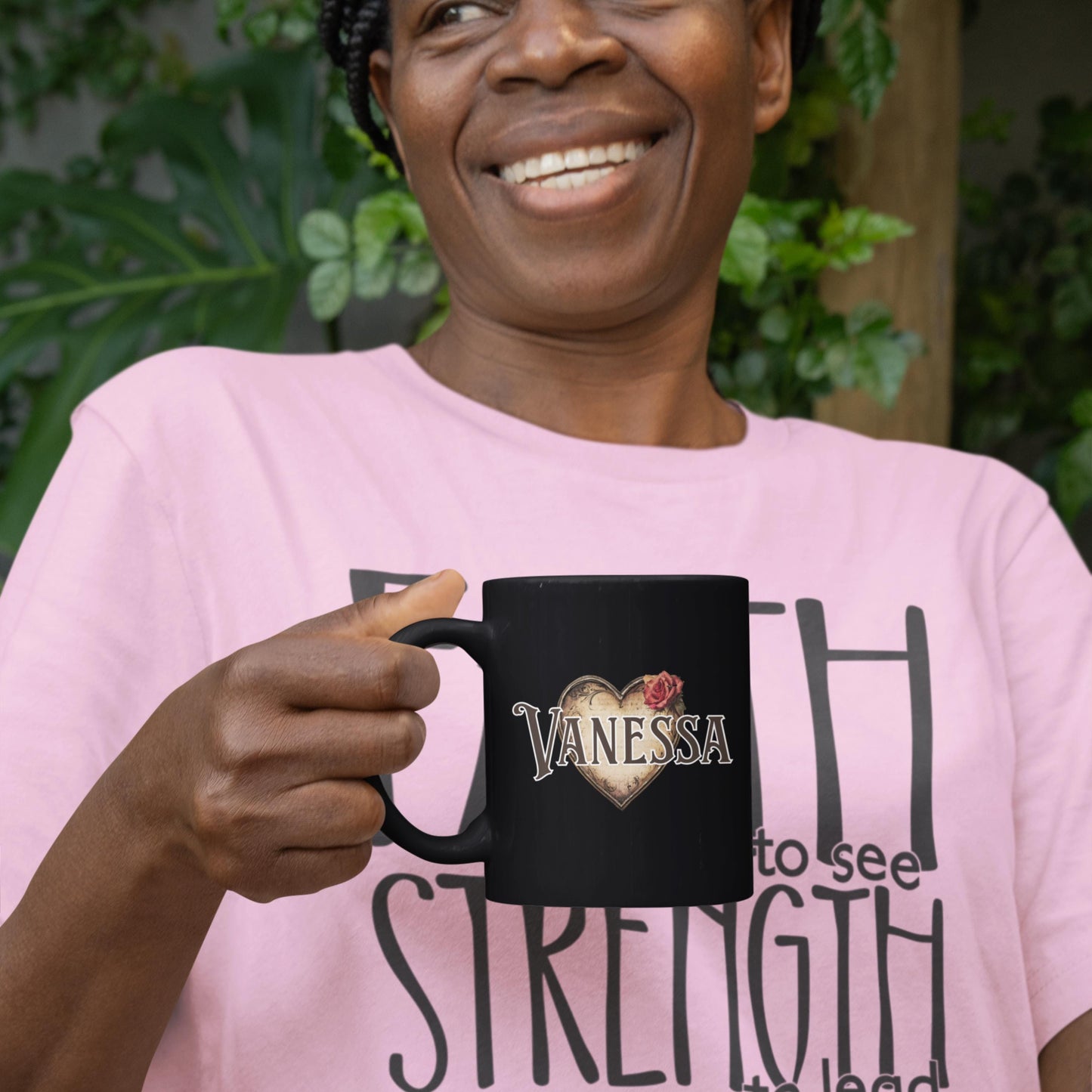 Personalized Black Initial and Name Mug from Lewey's Merch