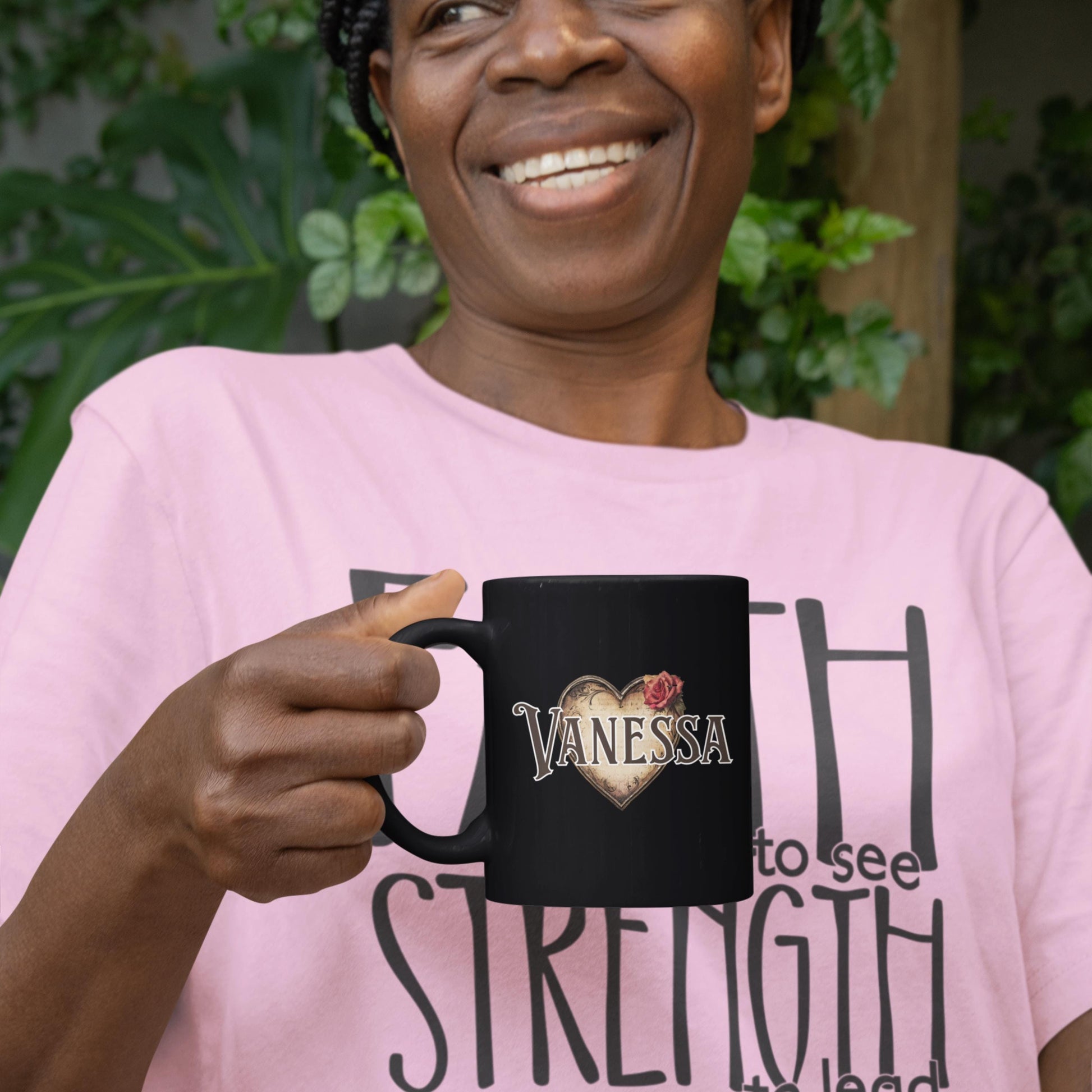 Personalized Black Initial and Name Mug from Lewey's Merch