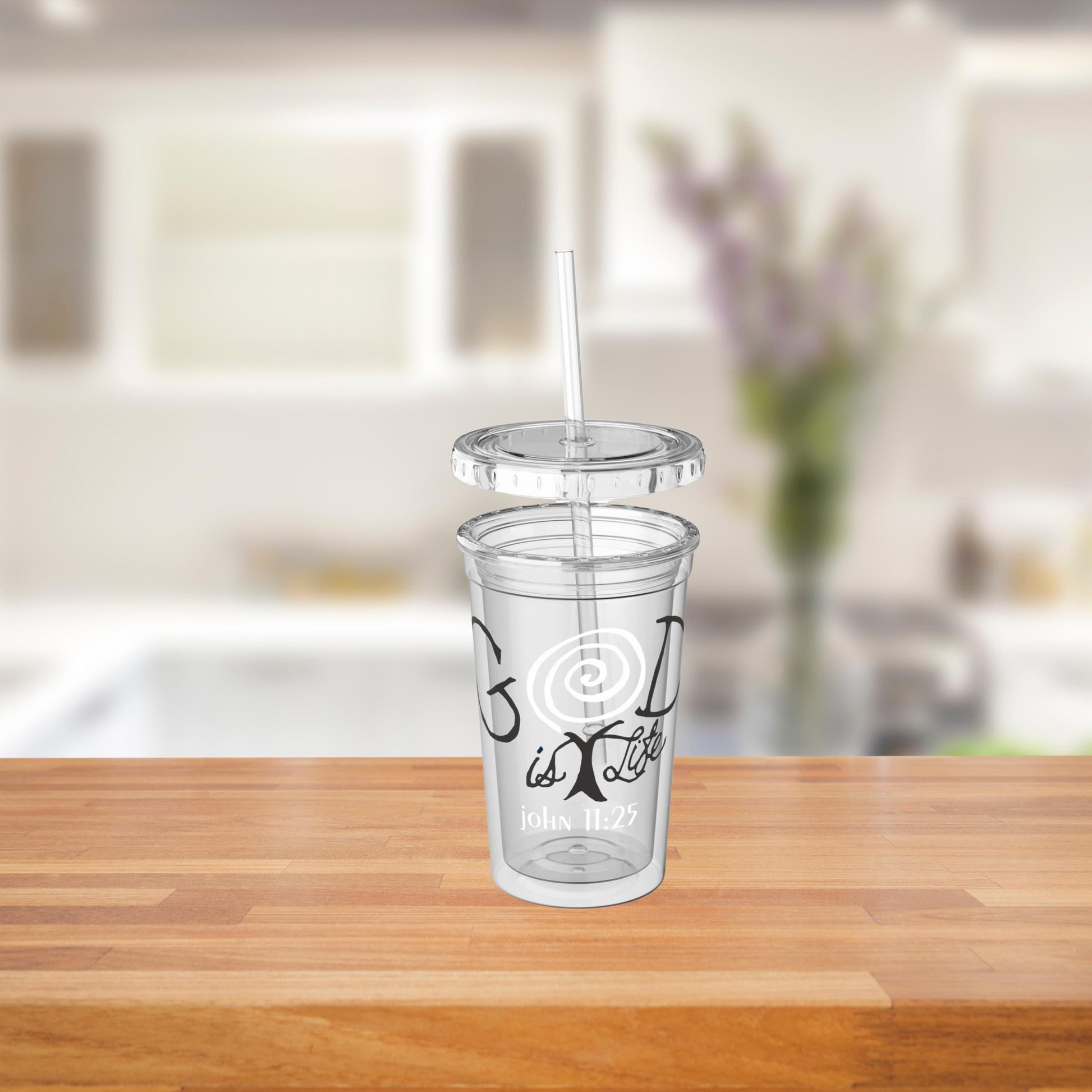 God Is Life John 11:25 Christian Tumbler from Lewey's Merch