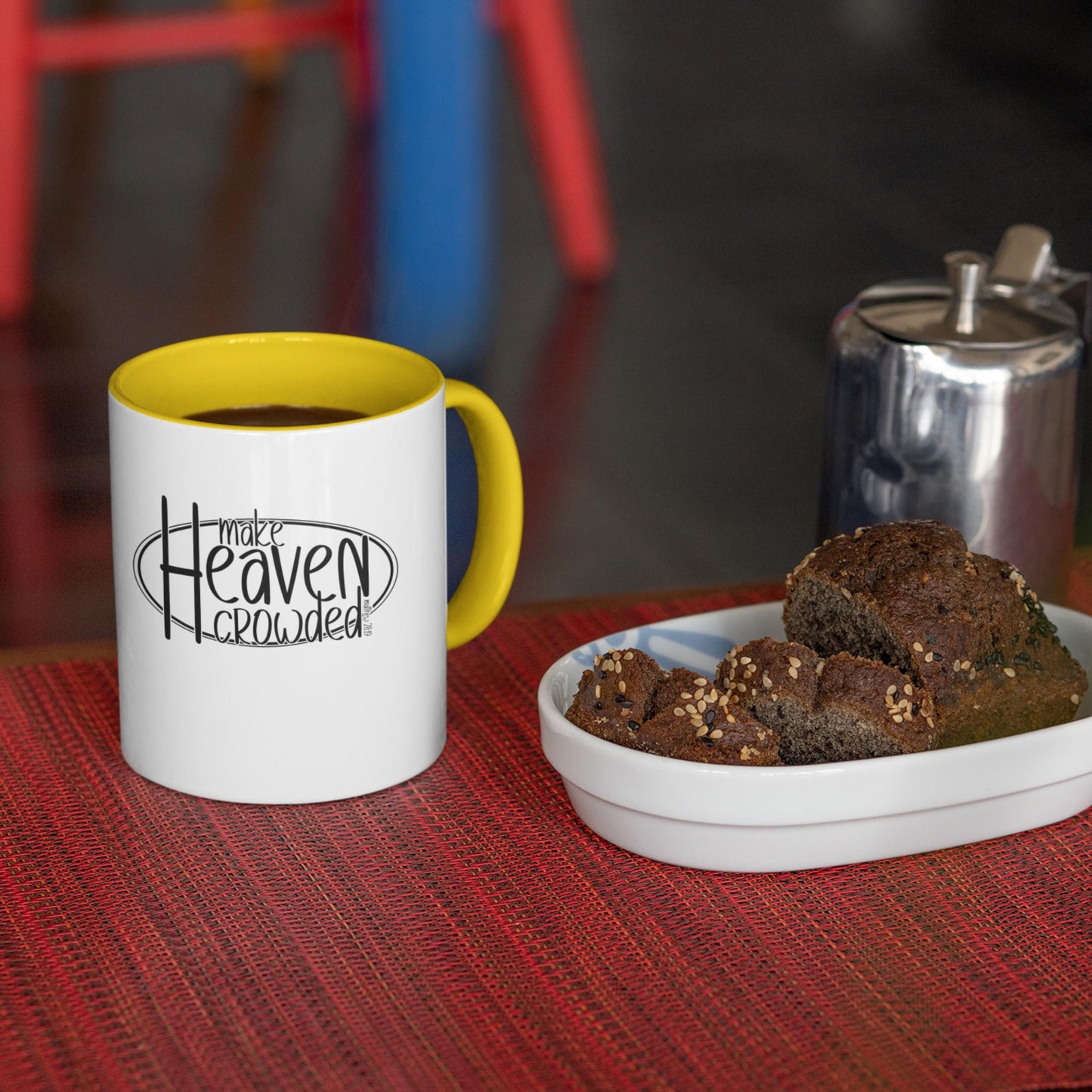 Make Heaven Crowded Accent Christian Mug from Lewey's Merch