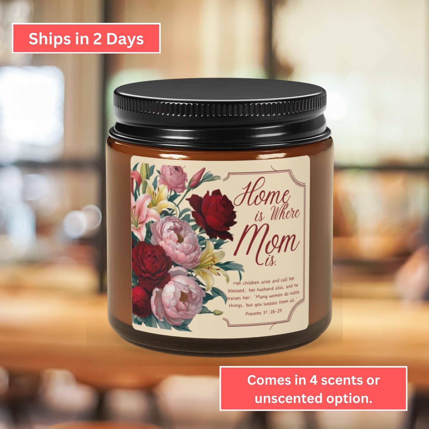 Home Is Where Mom Is Christian Candle from Lewey's Merch