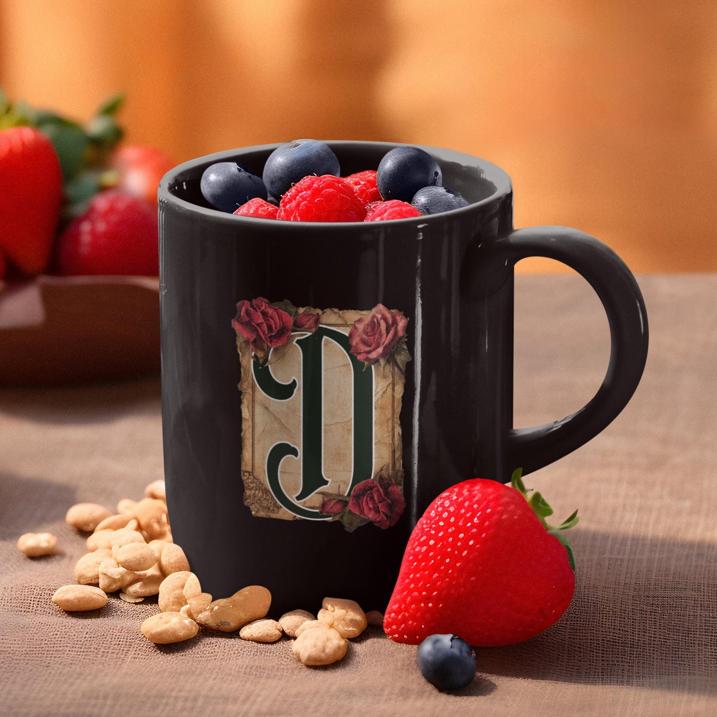 Personalized Black Initial and Name Mug from Lewey's Merch