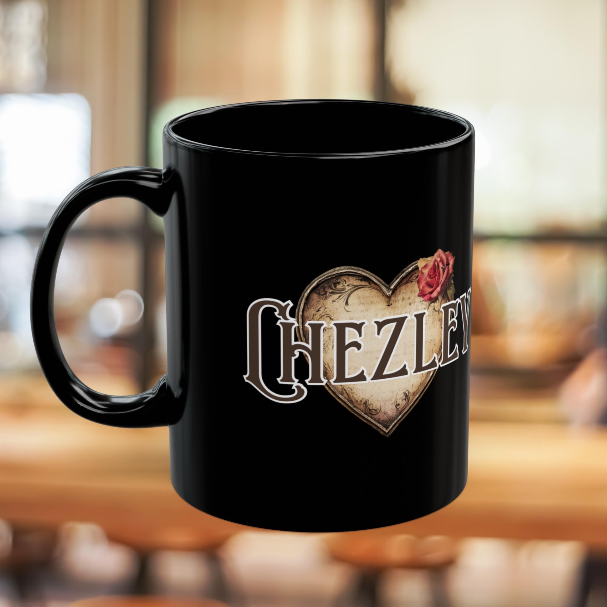 Personalized Black Initial and Name Mug from Lewey's Merch