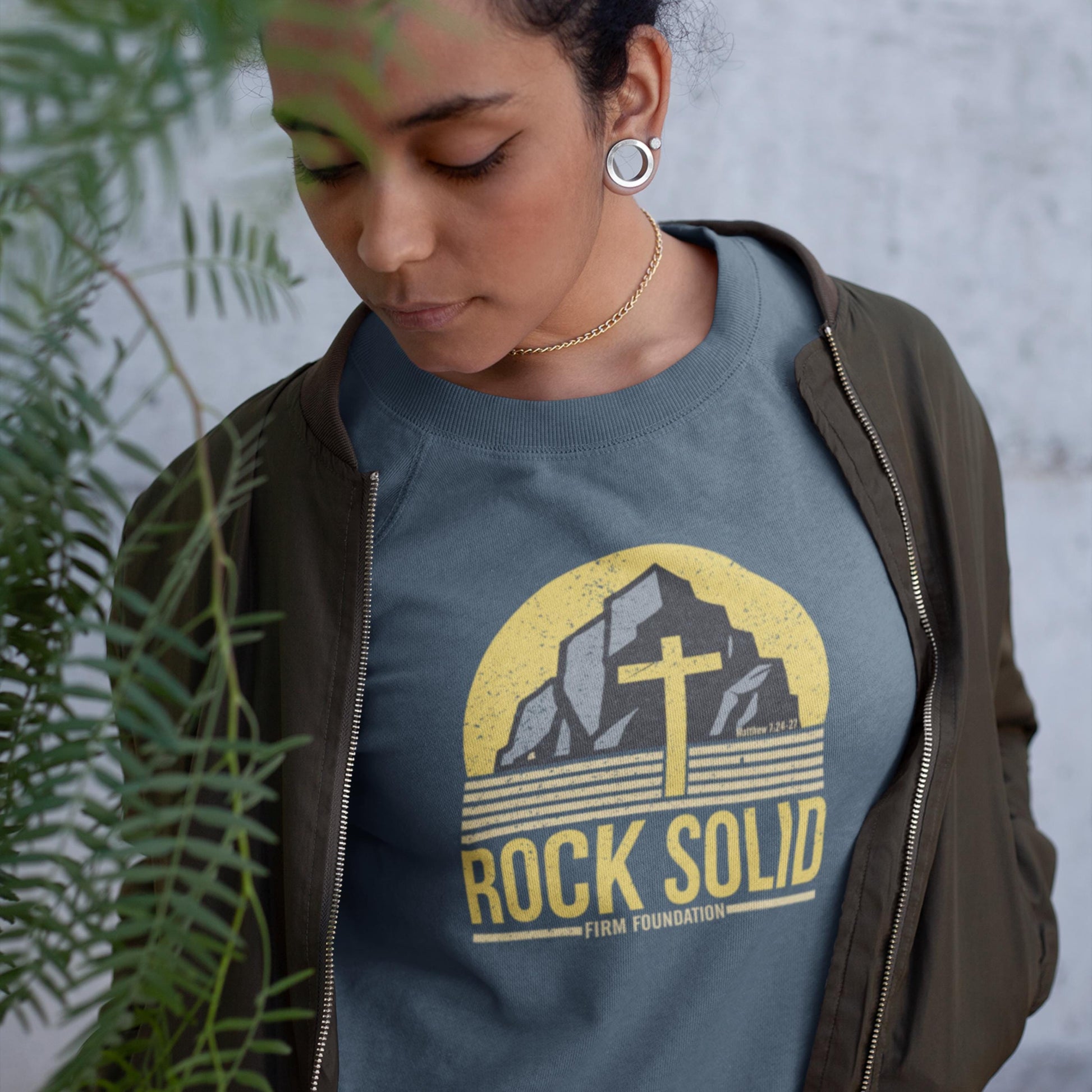 Rock Solid Christian Crewneck Sweatshirt from Lewey’s Merch