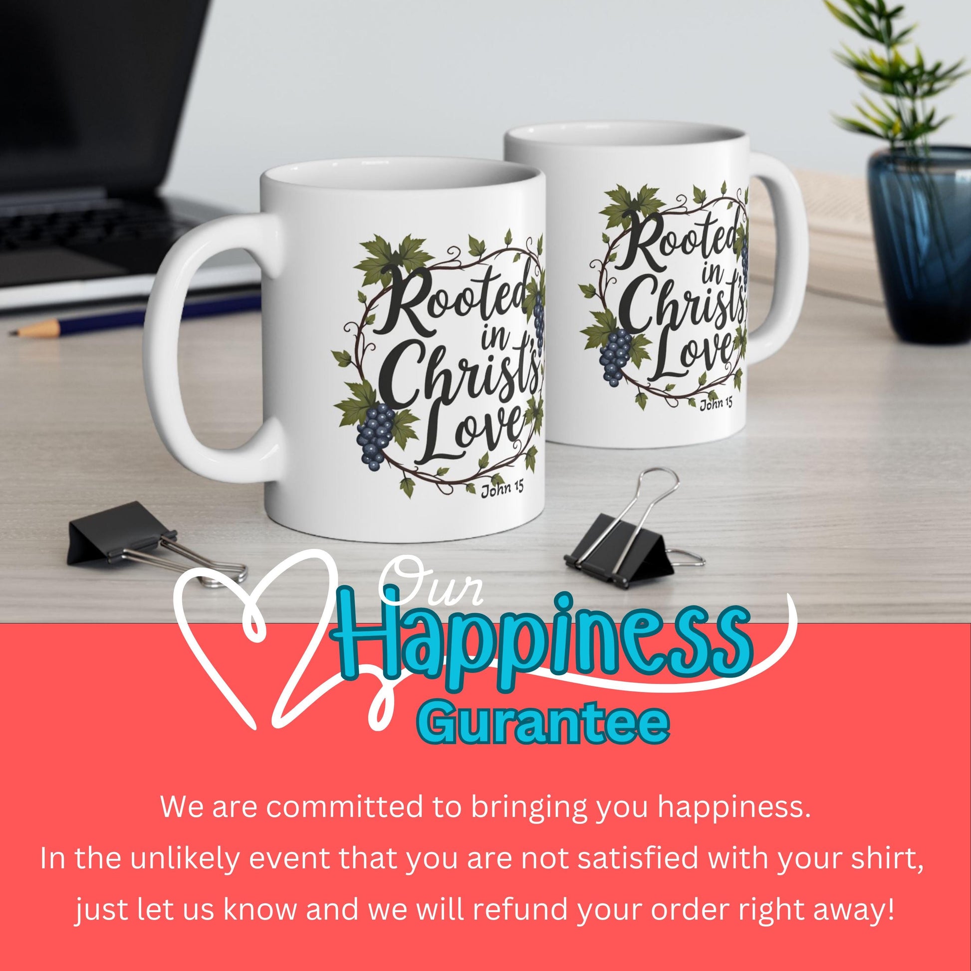 Rooted in Christ's Love Christian Mug from Lewey's Merch