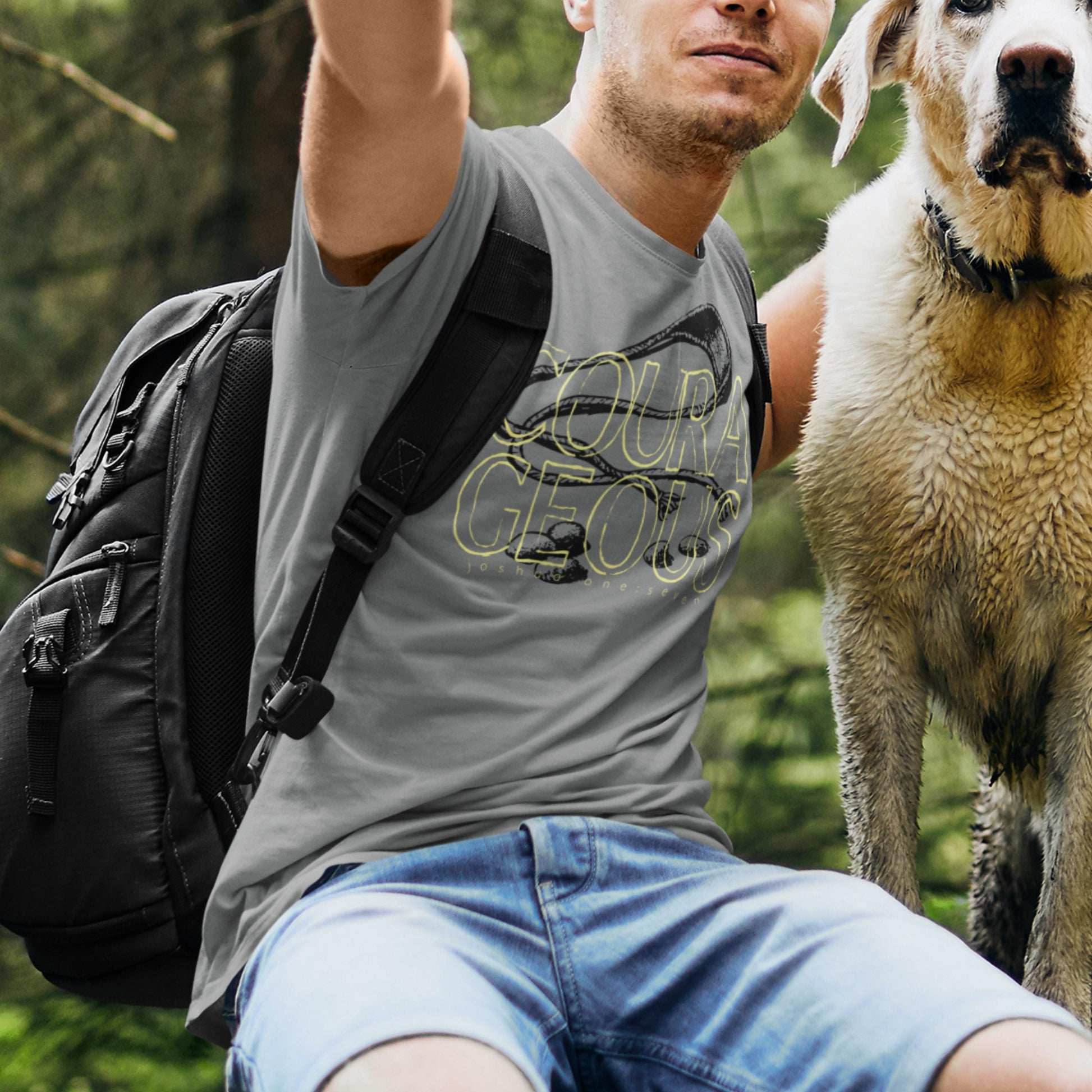 Courageous Joshua 1:9 Christian T-shirt from Lewey’s Merch