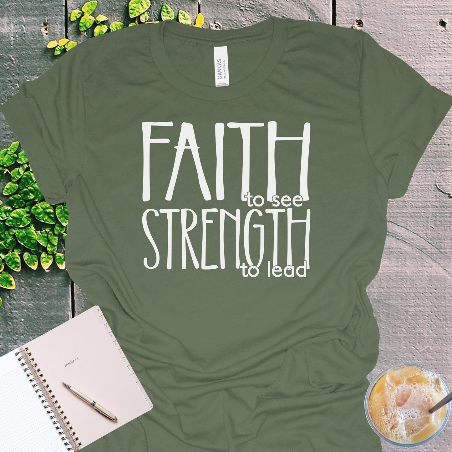 Faith to See Strength to Lead Christian Tee from Lewey’s Merch