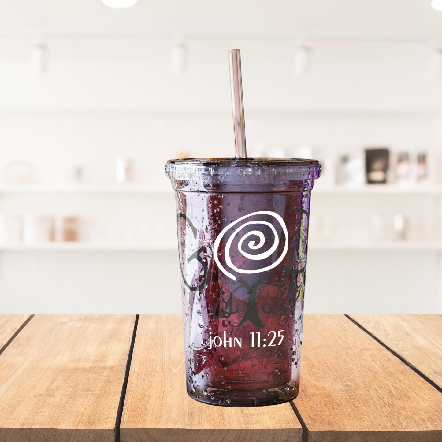 God Is Life John 11:25 Christian Tumbler from Lewey's Merch