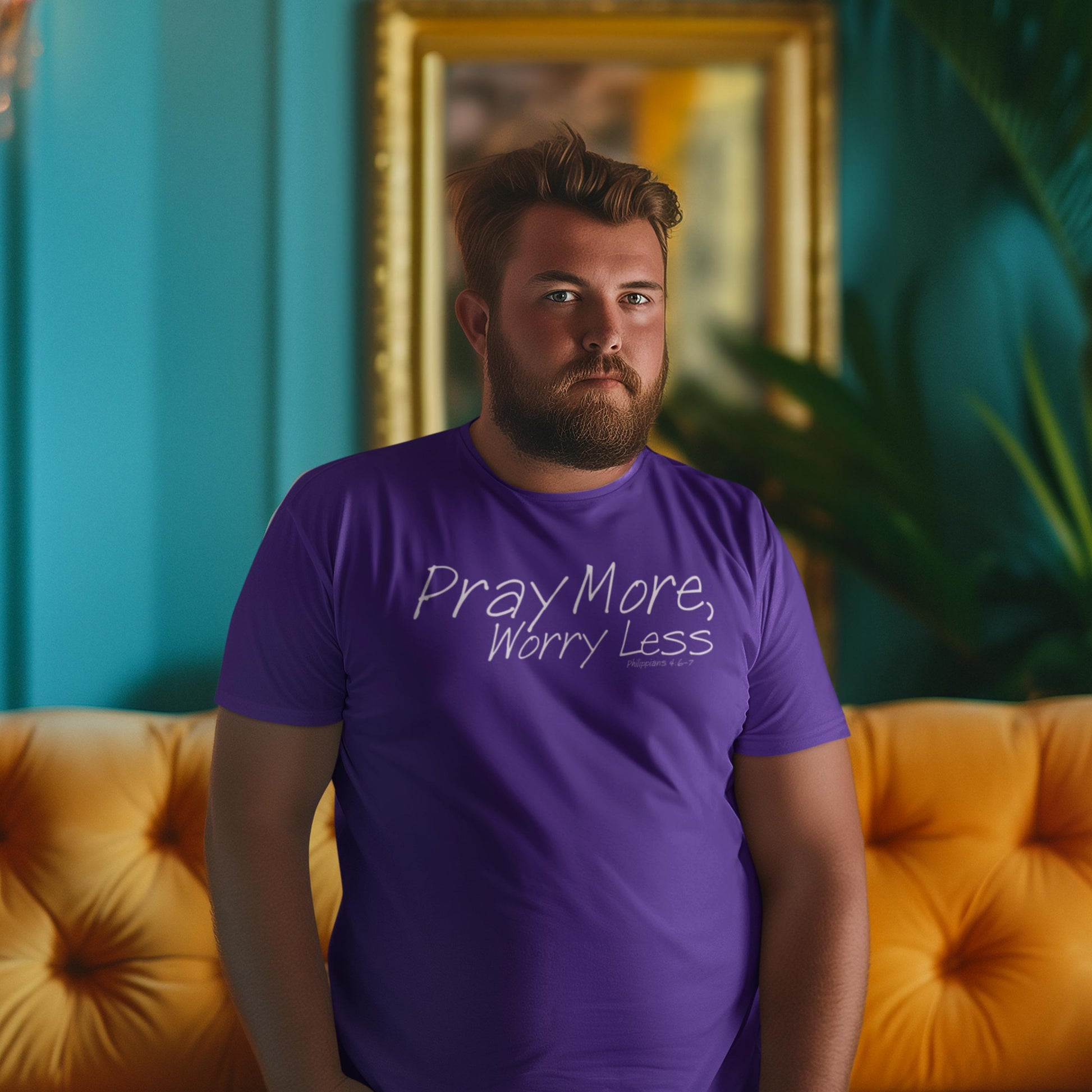 Pray More Worry Less Christian T-shirt from Lewey’s Merch