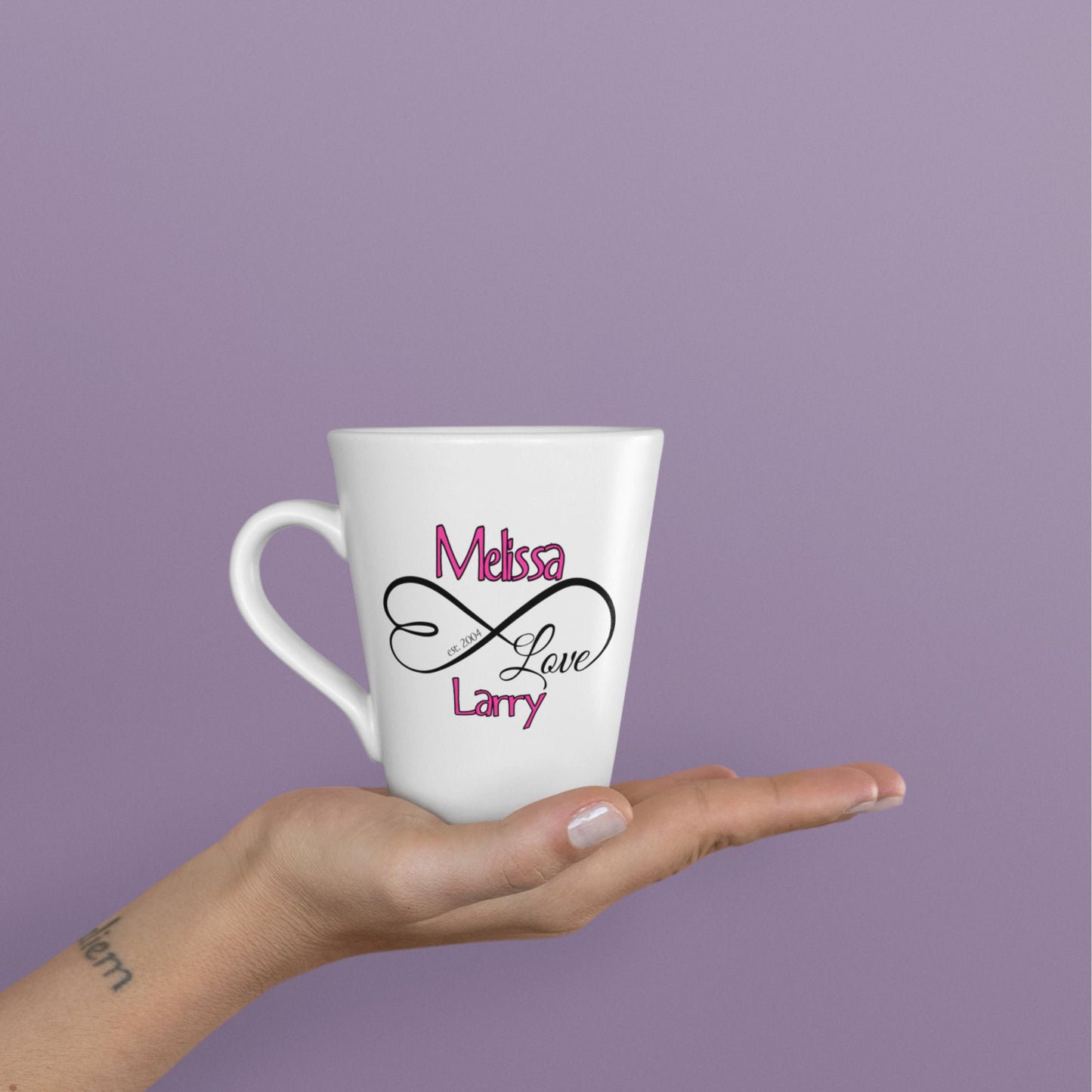 Personalized Infinity Love Anniversary Mug from Lewey's Merch
