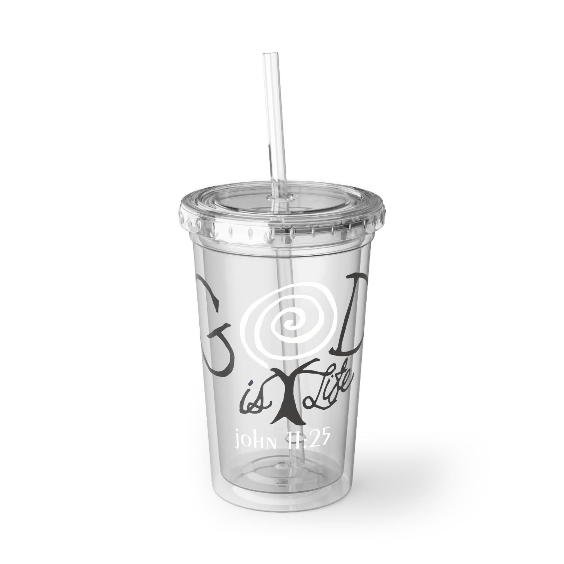 God Is Life John 11:25 Christian Tumbler from Lewey's Merch
