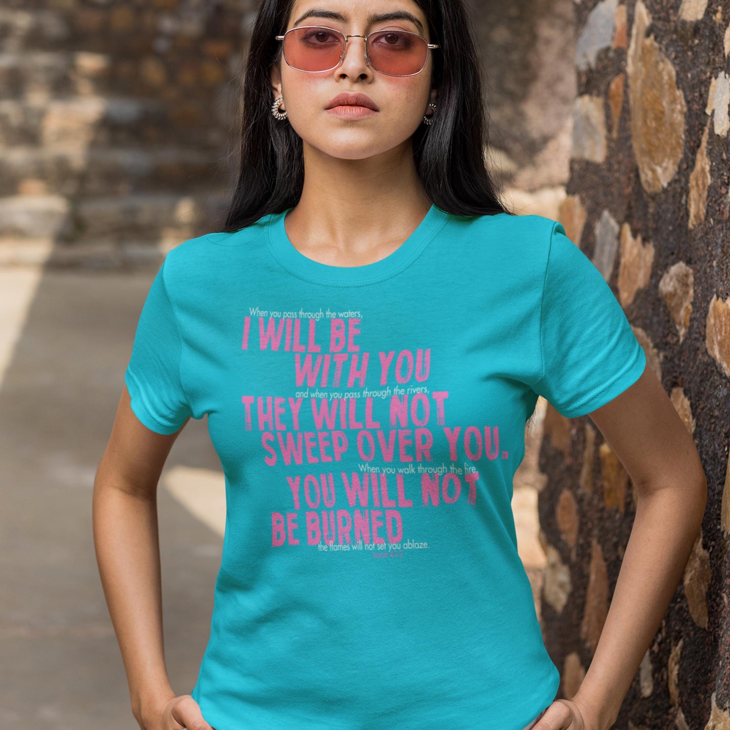 Isaiah 43:2 Comfort Colors Christian T-Shirt from Lewey’s Merch