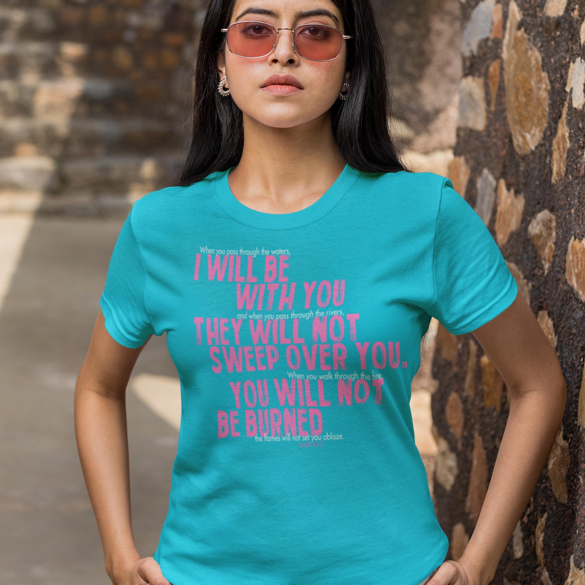 Isaiah 43:2 Comfort Colors Christian T-Shirt from Lewey’s Merch