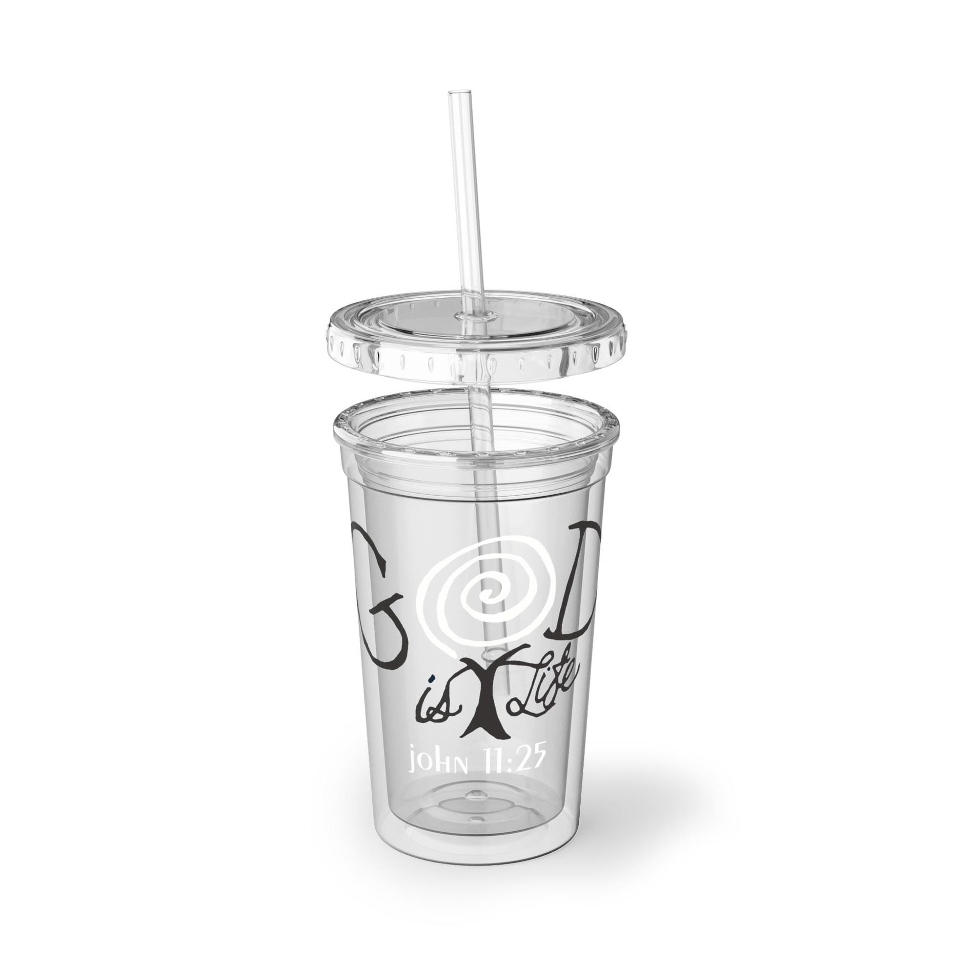 God Is Life John 11:25 Christian Tumbler from Lewey's Merch