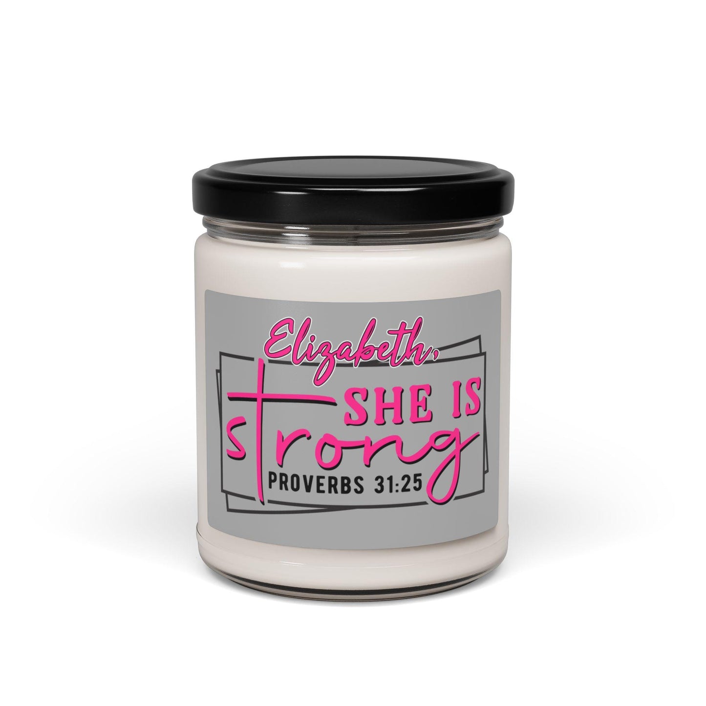 Personalized She Is Strong Soy Candle from Lewey's Merch