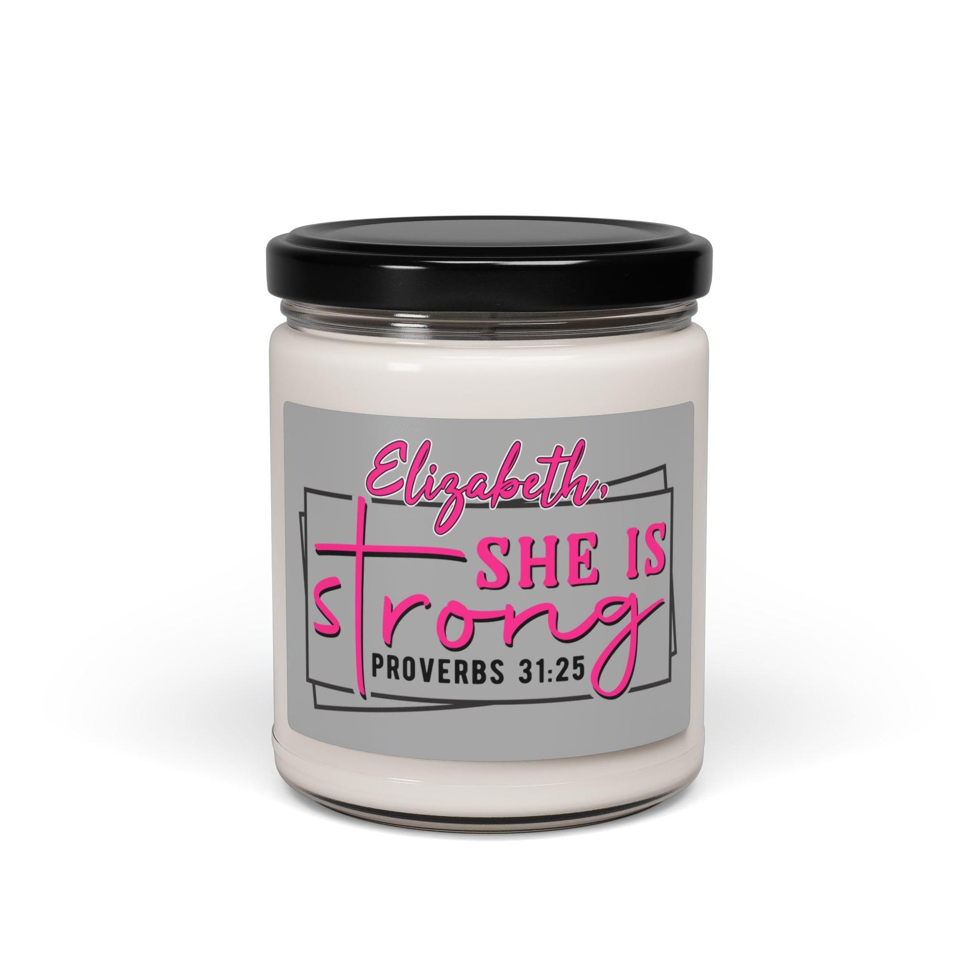 Personalized She Is Strong Soy Candle from Lewey's Merch