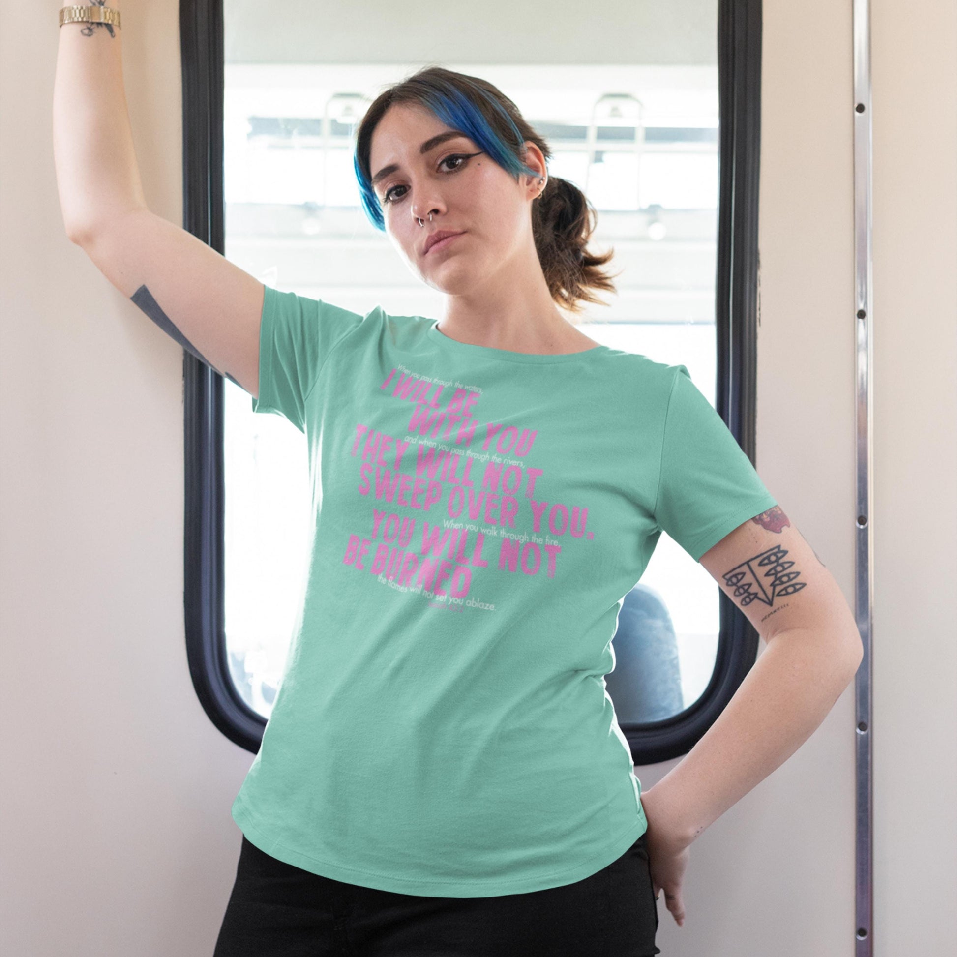 Isaiah 43:2 Comfort Colors Christian T-Shirt from Lewey’s Merch