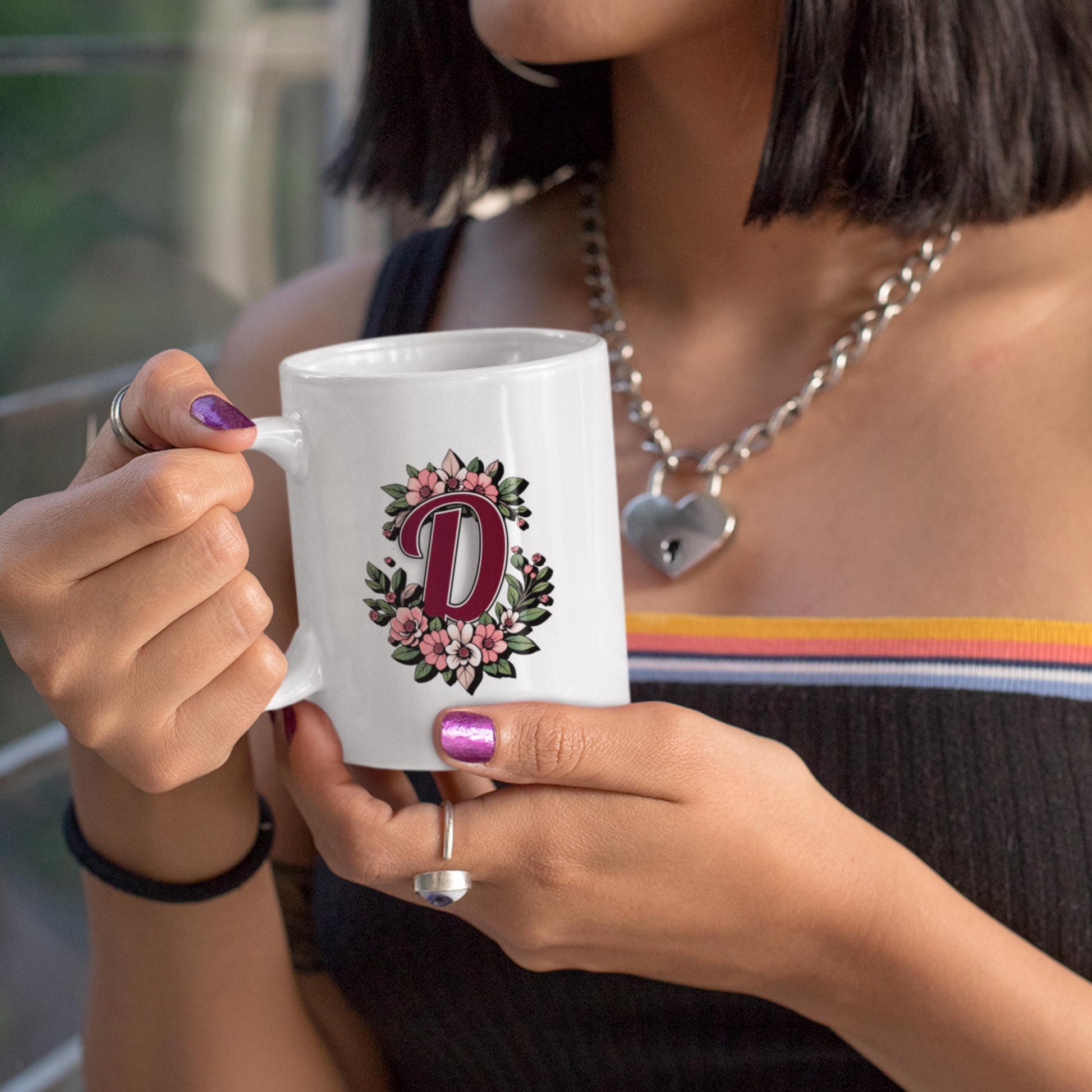 Personalized Monogram Ceramic Mug for Her from Lewey's Merch