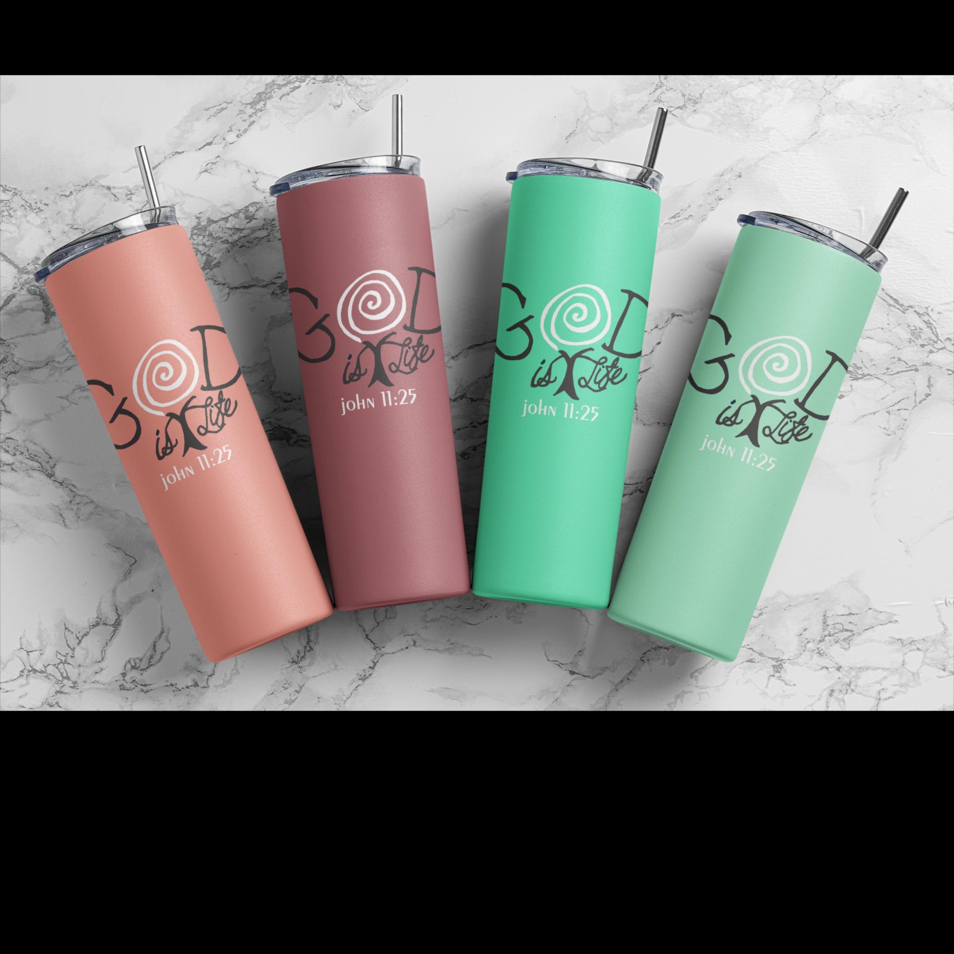 Inspirational Christian 20oz Skinny Tumbler from Lewey's Merch